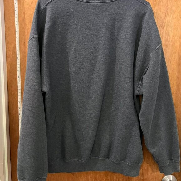 Size XL - Gildan - Dark Gray Long Sleeve Novelty Sweatshirt - Picture 6 of 7